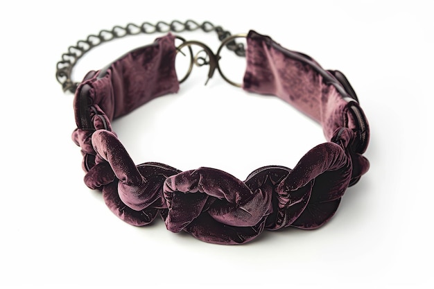 Elegant velvet choker in deep purple with intricate knot design perfect for formal wear and evening events