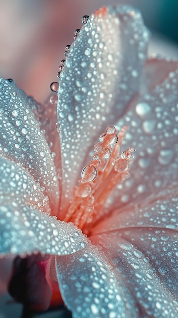 Photo elegant vertical closeup of flower with dew