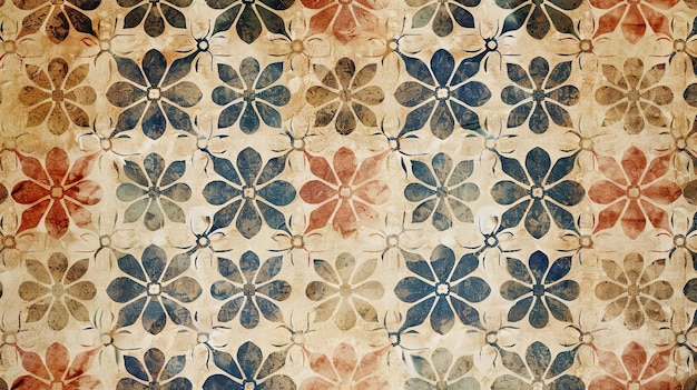 Elegant Vintage Floral Patterned Geometric Wallpaper A Timeless Addition to Interior Decor