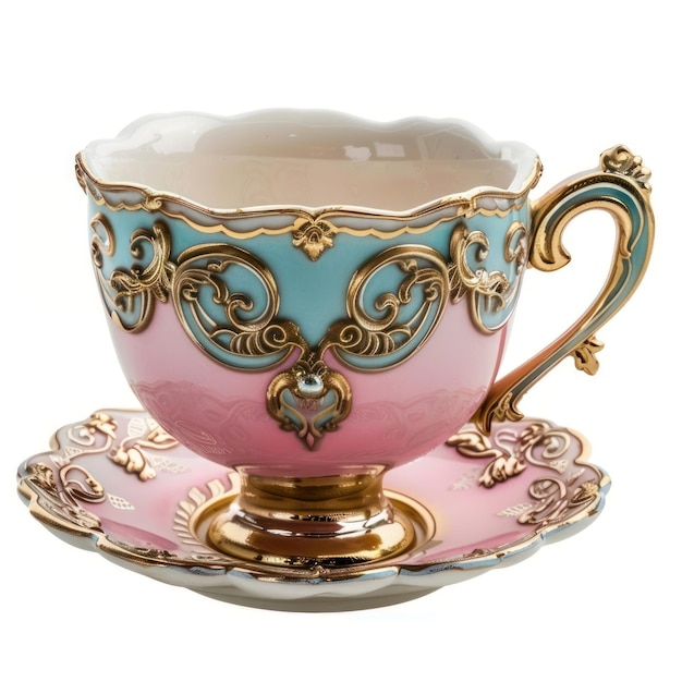 Photo elegant vintage ornate teacup