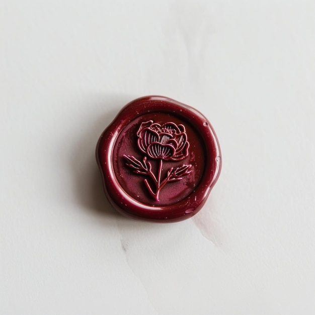 Elegant wax seal with flower