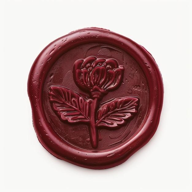 Elegant wax seal with flower