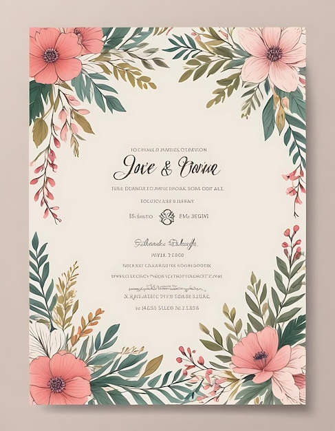 Elegant Wedding Invitation Featuring Delicate Florals