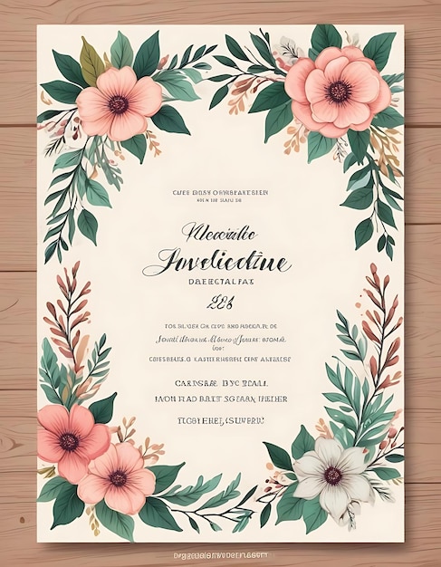 Elegant Wedding Invitation Featuring Delicate Florals