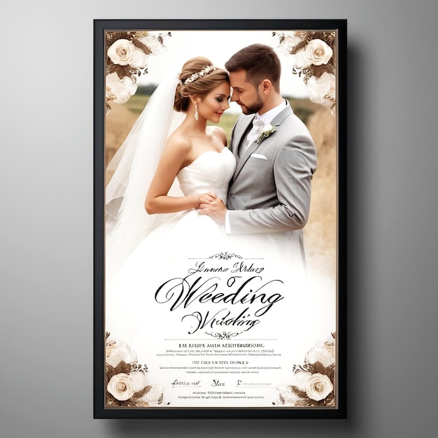 Elegant wedding poster template