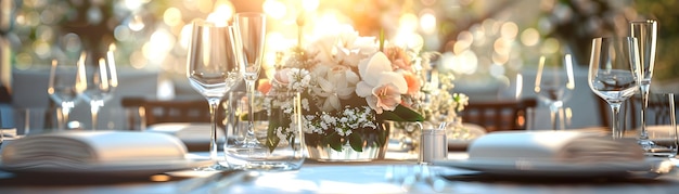 Elegant Wedding Table Setting on Glossy Backdrop with Luxurious Decor High Resolution Photo