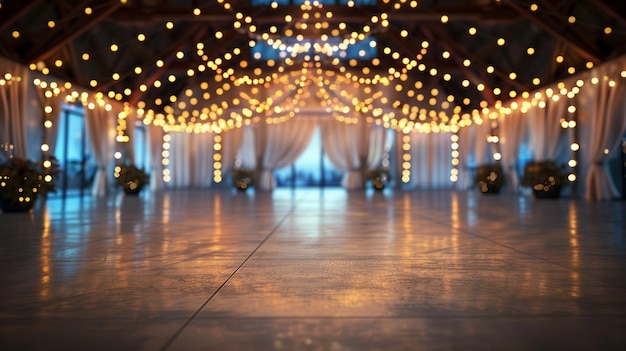 Photo elegant wedding venue lights dance floor image