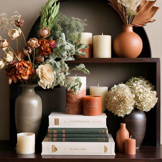 Photo elegant and wellstyled shelf arrangement