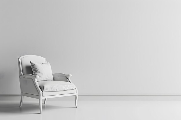 Photo elegant white armchair in minimalist interior setting