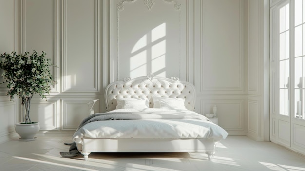 Elegant White Bedroom Interior Design