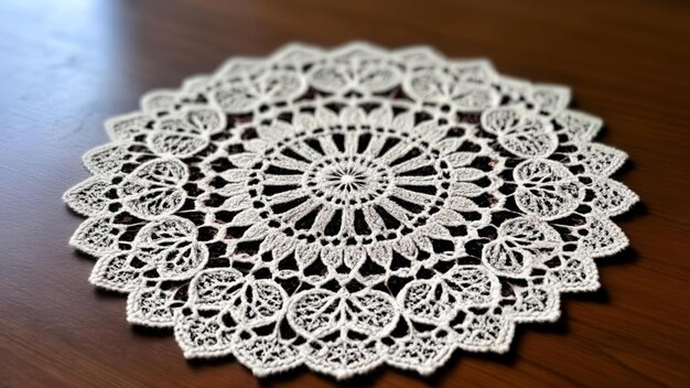 Photo elegant white doily perfect for table decor