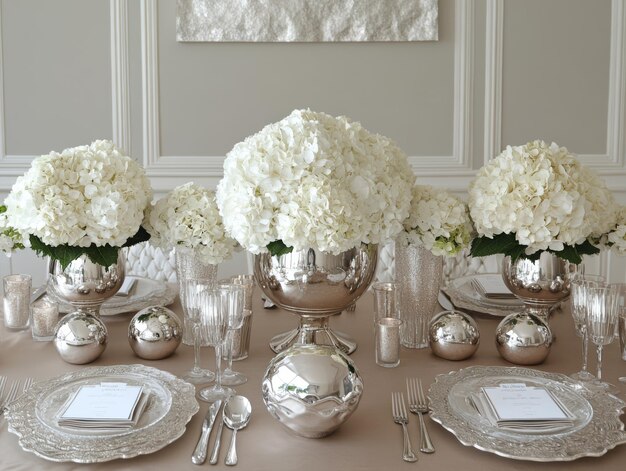 Photo elegant white floral centerpiece