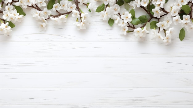 Elegant White Flowers On Rustic Wood Background 8k Resolution