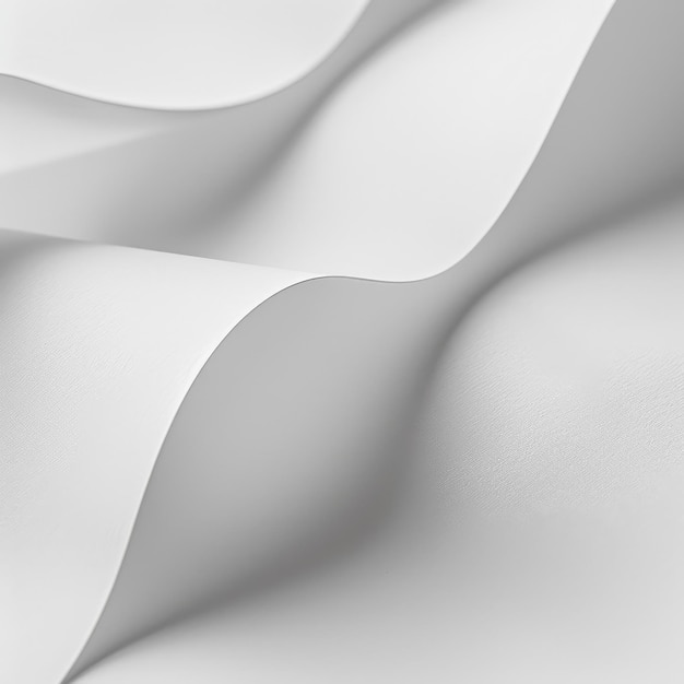 Elegant white paper curves form serene wave pattern