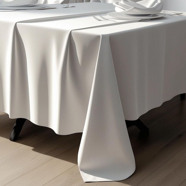 Elegant White Rectangle Tablecloth for Table Setting and Home Decor