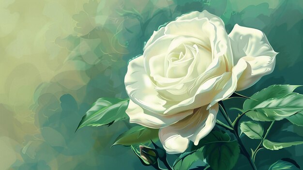 Photo elegant white rose floral art