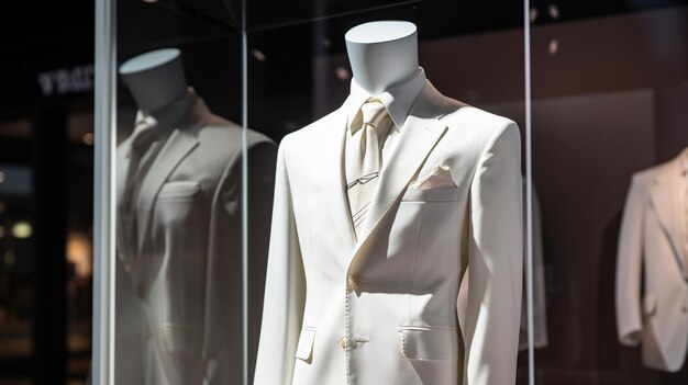 Photo elegant white suit on display