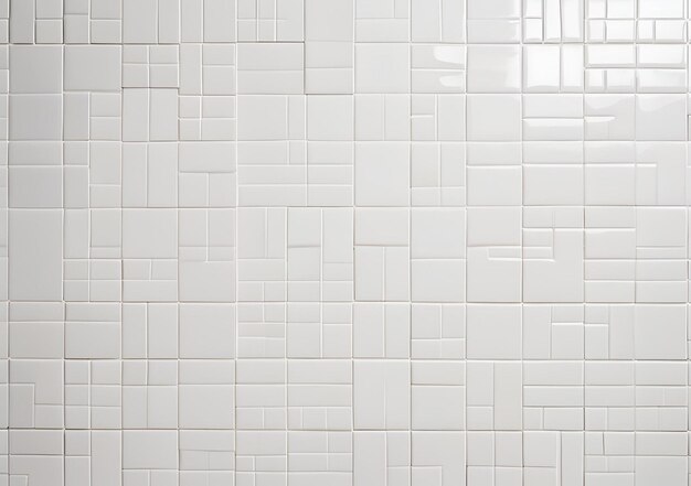 Photo elegant white tile background with soft grout lines for contemporary design projects