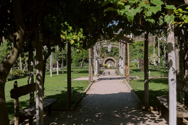 Elegant white villa on the shores of the Tyrrhenian Sea in southern Italy Park of Villa Fiorentino