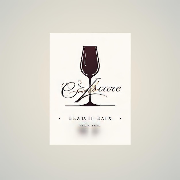 Photo elegant wine glass logo design template wineglass icon