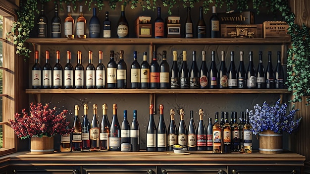 Elegant Wine Tasting Room Checkout Counter