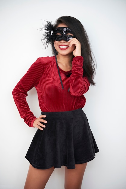 Elegant woman in carnival mask