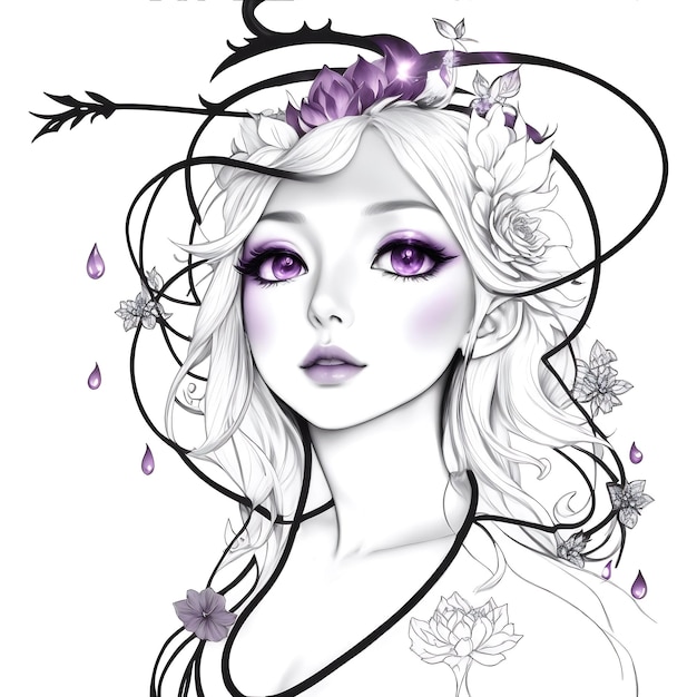 Elegant woman female hat illustration