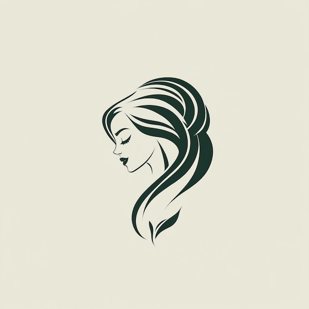 Elegant Woman Silhouette with Long Flowing Hair