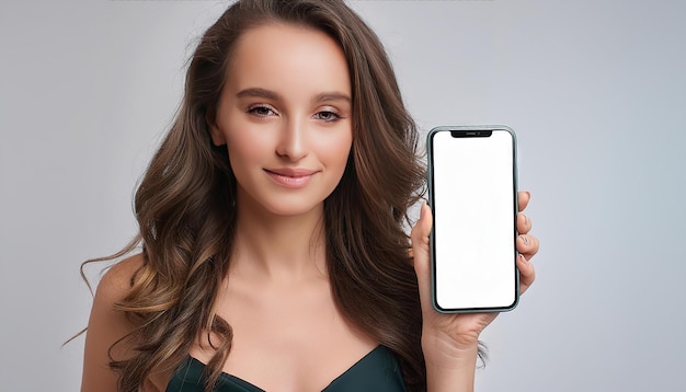 Elegant Women Showcasing Phone Mockups Minimalist Business Promotion