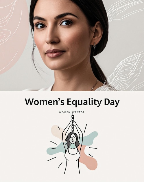 Photo elegant womens equality day banner design