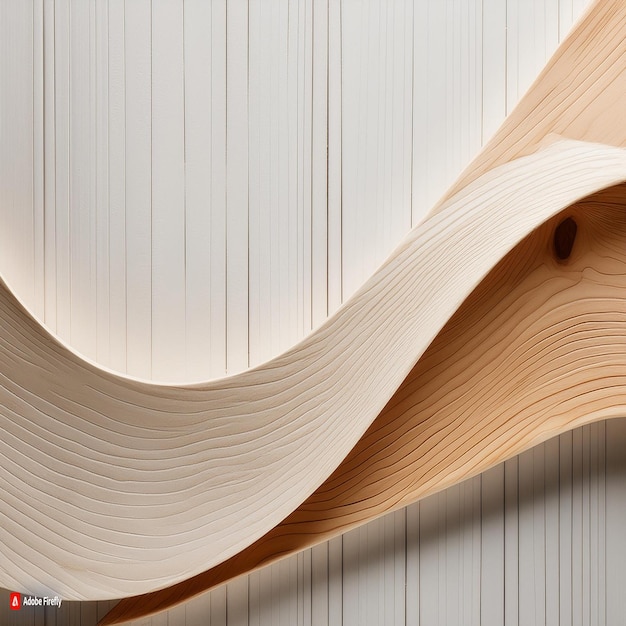 Elegant Wooden Wave A Seamless Fusion of Art and Architecture Showcasing Organic Curves and ManMade