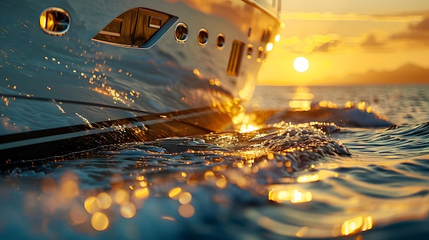 Elegant Yacht at Sunset