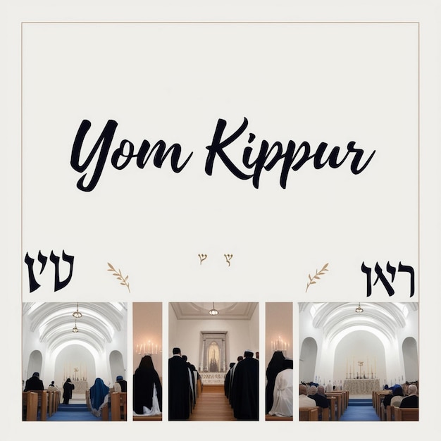 Elegant Yom Kippur greeting card design template