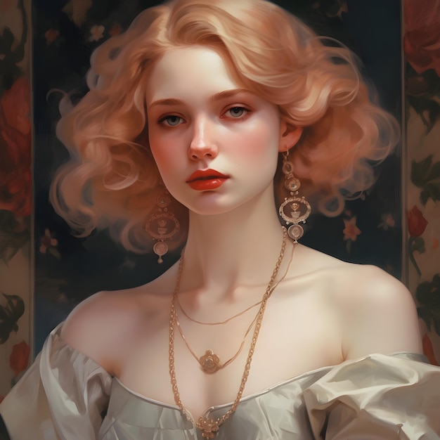 Elegant young closeup glamor lovely art