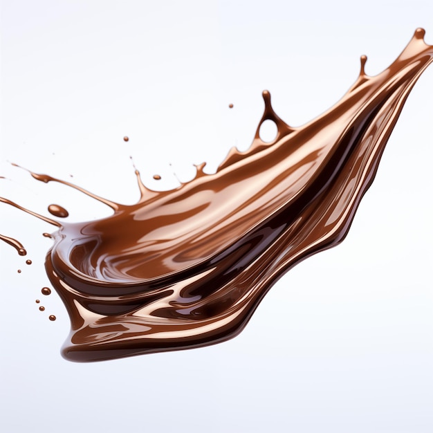 Elegantly swirling chocolate splash captured midmotion