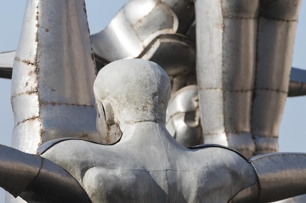 Element metal monument against the sky