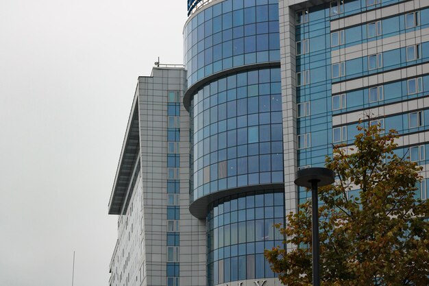 Element of a multistorey building with panoramic glass windows