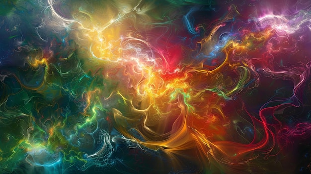 Elemental energies converge in symphony of light and color wallpaper