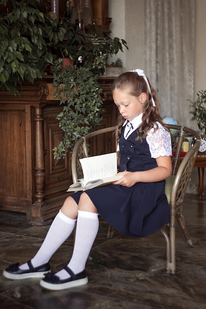 Elementary school girl with book