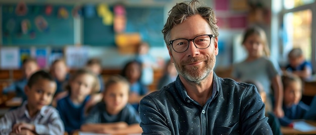 Elementary School Teacher Engaging the Camera