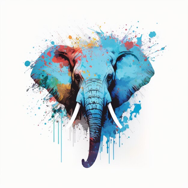 Elephant Abstract  watercolor