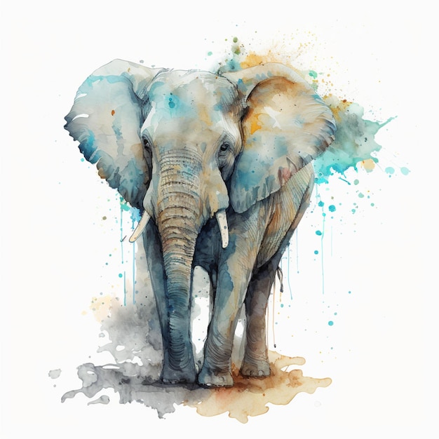 Elephant Abstract Watercolor