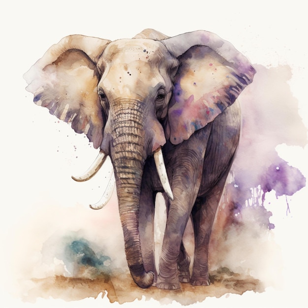 Elephant Abstract Watercolor