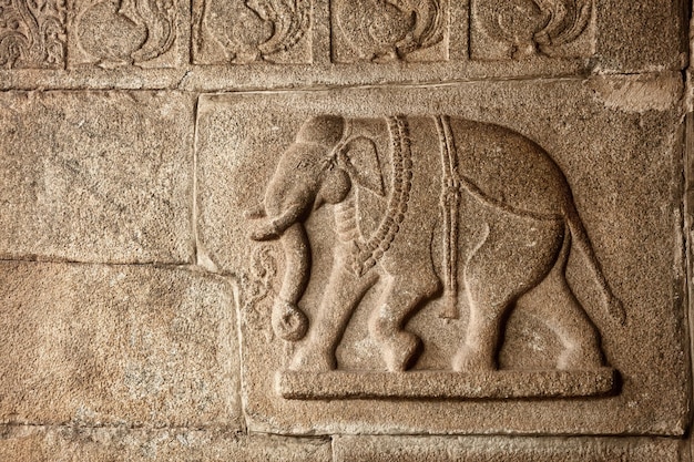 Elephant basrelief in Hampi