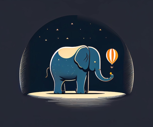 The elephant in the circus performs a trick