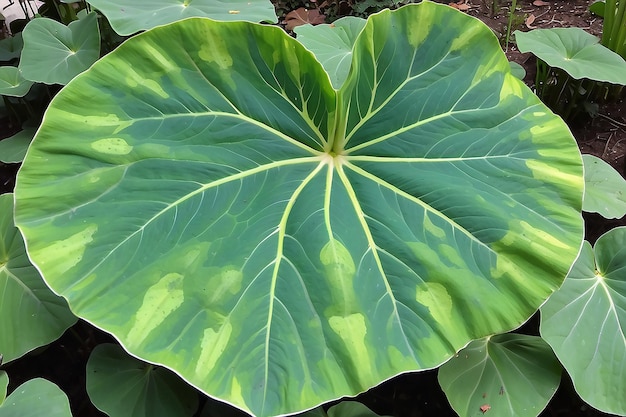 Photo elephant ear leaf massive heartshaped green