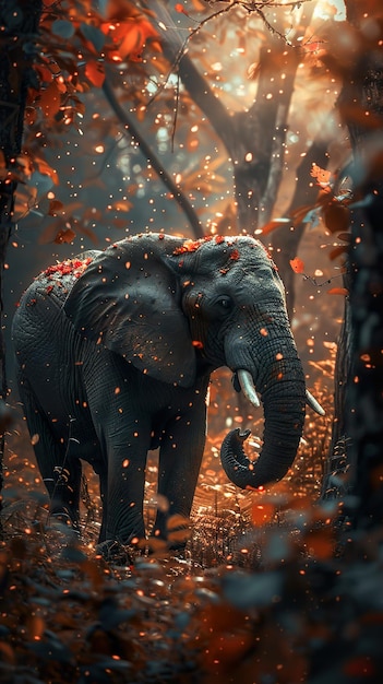 the elephant in the forest