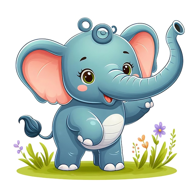 Photo elephant illustration on white background