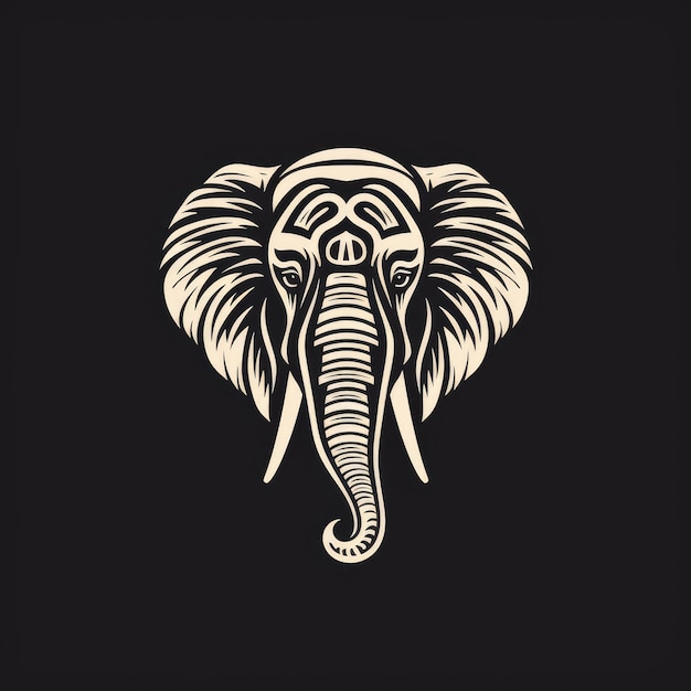 Elephant logo black and white AI generated Image