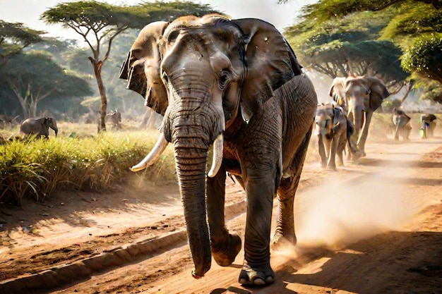 elephant in motion